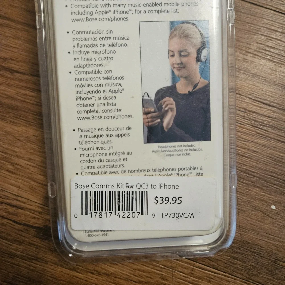 BOSE Quiet Comfort 3 Mobile‎ Communications Kit For QC3 to iPhone Black Sealed